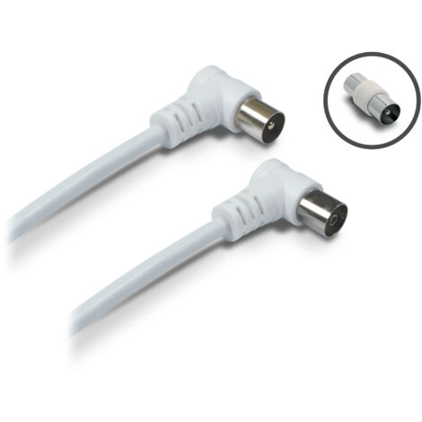 Metronic 438008 - Prolongador TV acodado 2mts. macho/hembra + adaptador macho / macho