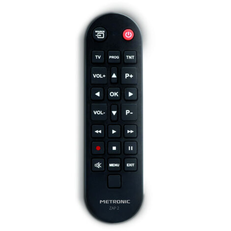 Metronic 495380 TCDE ZAP2 - Mando a distancia universal para TV y TDT, negro