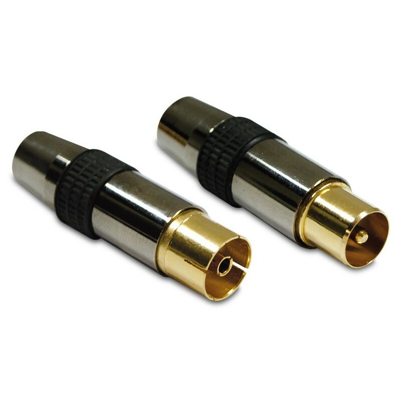 

Metronic 419101 - Conectores TV 9,52mm blindados antiparásitos dorados macho / hembra