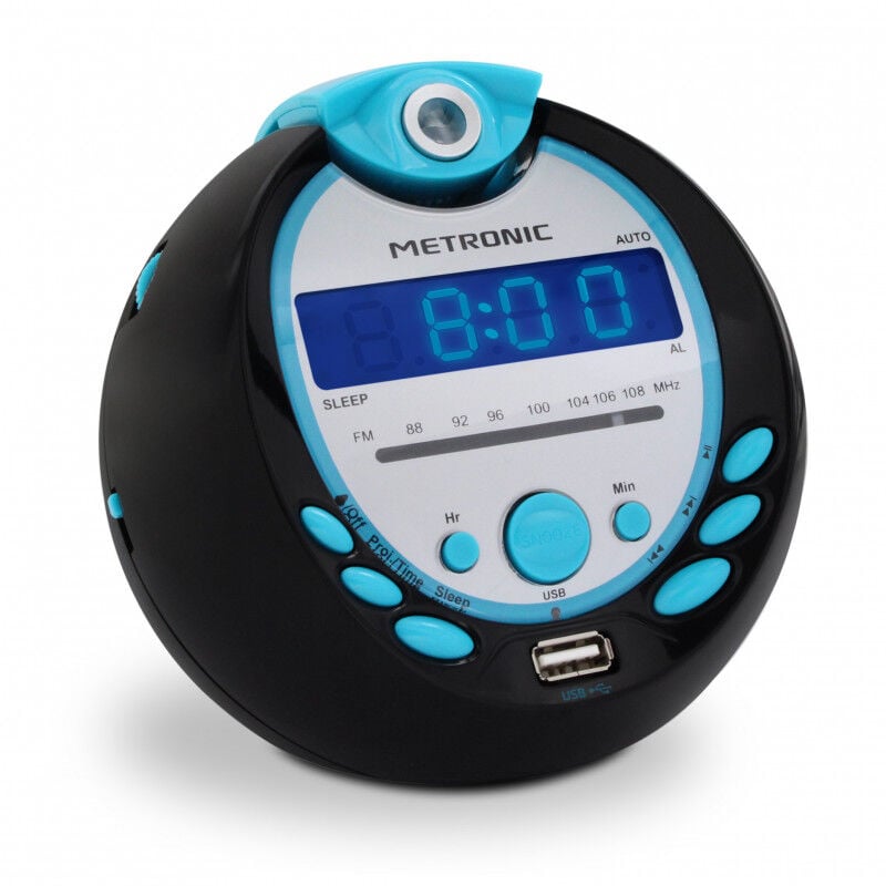 Metronic - Radio-réveil Sportsman fm projection double alarme avec port usb