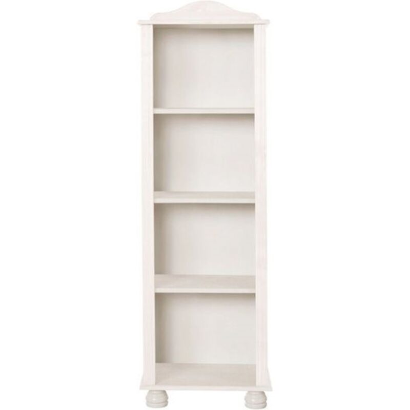 Mette-Bibliothèque avec 3 Étagères Laque Blanche