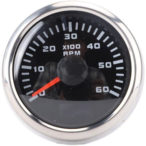 METTRE RPM ALIC, 6000 Trpm 52 Mm Motordrehzahlmesser Stabile Verbindung 7 Farben Hintergrundbeleuchtung Genaue Messwerte (Silberne Abdeckung in schwarzem Zifferblatt CX6227).