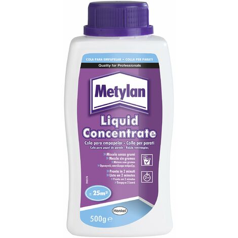 Metylan, 1560573, Adesivo Liquido a base di metilcellulosa per incollaggio di parati, Trasparente, 500 g