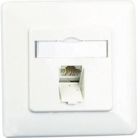 METZ 130C370002-I CONNECT 130C371002-I-ENCHUFE DE RED EMPOTRABLE CON PLACA CENTRAL Y MARCO CAT 6A, 1 PUERTO
