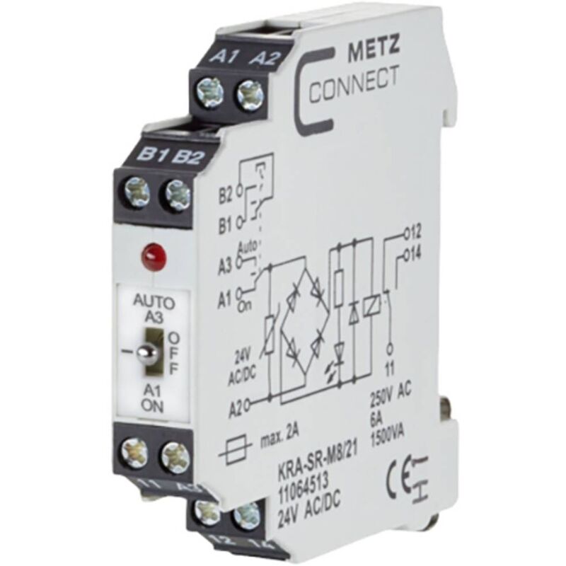 Image of Metz Connect - Modulo daccoppiamento, 24, 24 v/ac, v/dc (max) 1 scambio 11064513 1 pz.