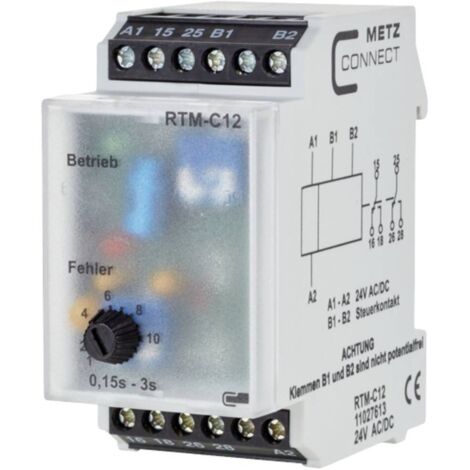 Metz Connect 11027613 RTM-C12 Relais temporisé 24 V/AC, 24 V/DC 1 pc(s) 2 inverseurs (RT) C871162
