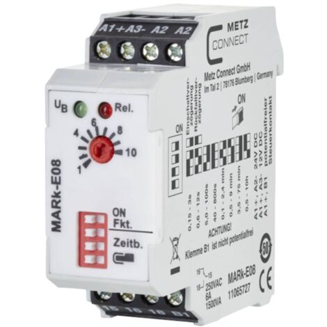 METZ CONNECT 11065727 MARK-E08 RELAIS TEMPORISÉ MULTIFONCTION 24 V/AC, 24 V/DC 1 PC(S) 1 INVERSEUR (RT)