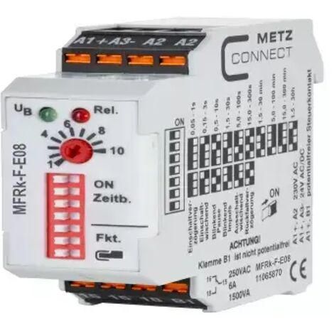 Metz Connect 11065870 MFRk-F-E08 Zeitrelais Multifunktional 230 V/AC 1 St.  1 Wechsler