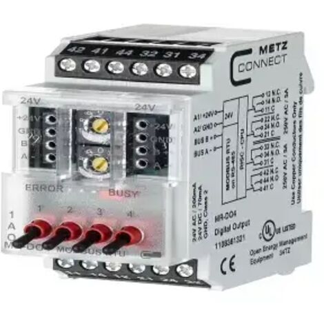 Metz connect 1108361321 Bus-System I/O-Modul MODBUS MODULE, 4 DIGITAL O/P, DIN RAIL