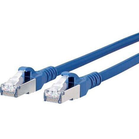 Metz Connect 1308451544-E RJ45 Patchkabel CAT 6a S/FTP 1.50 m Blau mit Rastnasenschutz 1 St.