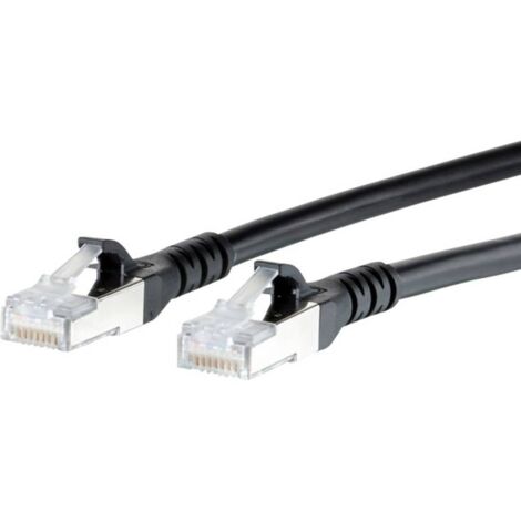 Metz Connect 1308452000-E RJ45 Câble réseau, câble patch CAT 6a S/FTP 2.00 m noir avec cliquet d'encastrement 1 pc(s) R02799