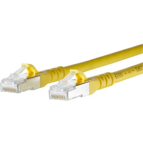 Metz Connect 1308452077-E RJ45 Câble réseau, câble patch CAT 6a S/FTP 2.00 m jaune avec cliquet d'encastrement 1 pc(s) R02740