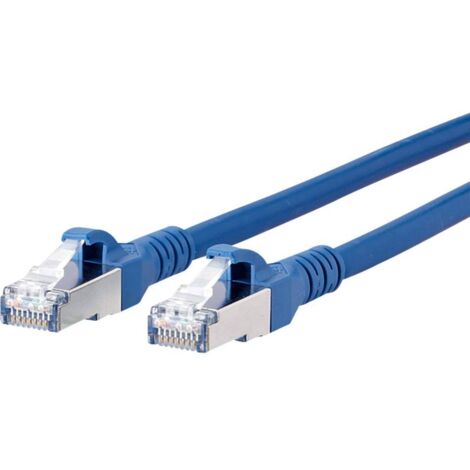 Metz Connect 1308455044-E RJ45 Câble réseau, câble patch CAT 6a S/FTP 5.00 m bleu avec cliquet d'encastrement 1 pc(s) R07304