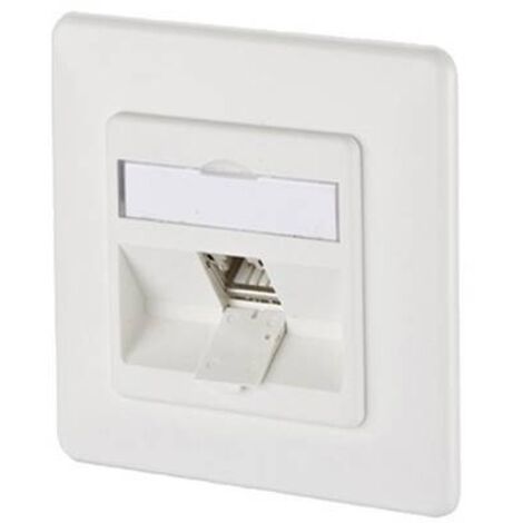 Metz Connect 130B12D11002-E Presa di rete Da incasso Inserto con piastra centrale e telaio CAT 6A 1 Porta Bianco puro