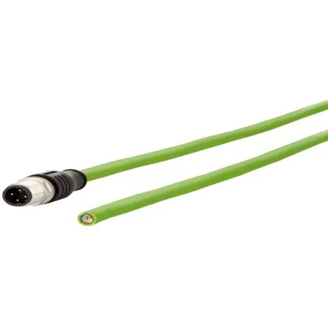 Metz Connect 142M1D10020 M12 Netzwerkkabel, Patchkabel CAT 5e SF/FTP 2.00 m Grün PUR-Mantel, Säurebe