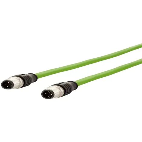 Metz Connect 142M1D11050 M12 Netzwerkkabel, Patchkabel CAT 5e SF/FTP 5.00 m Grün PUR-Mantel, Säurebe