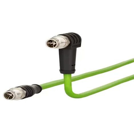 Metz Connect 142M2X1B050 M12 Netzwerkkabel, Patchkabel CAT 6a S/FTP 5.00 m Grün PUR-Mantel, Säurebes