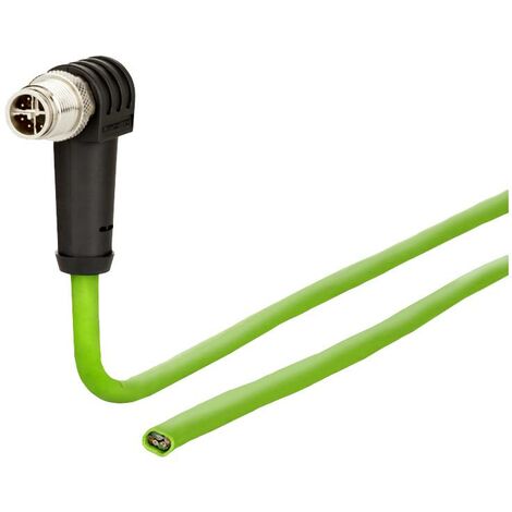Metz Connect 142M2XC0010 M12 Câble réseau, câble patch CAT 6a S/FTP 1.00 m vert gaine PUR, résistant aux acides, résistant à l'ozone, résistant C873062