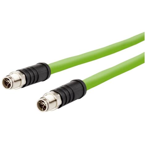 Metz Connect 142M6X11020 M12 Câble réseau, câble patch CAT 6a SF/UTP 2.00 m vert gaine PUR, résistan