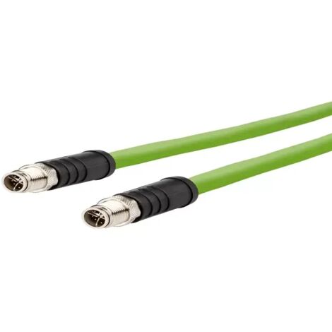 Metz Connect 142M6X11020 M12 Netzwerkkabel, Patchkabel CAT 6a SF/UTP 2.00 m Grün PUR-Mantel, Säurebe