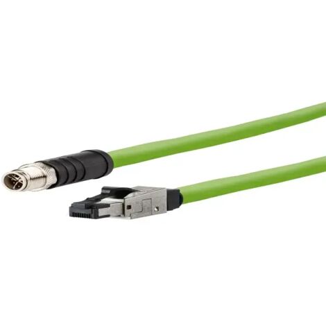 Metz Connect 142M6X18050 M12 Netzwerkkabel, Patchkabel CAT 6a SF/UTP 5.00 m Grün PUR-Mantel, Säurebe