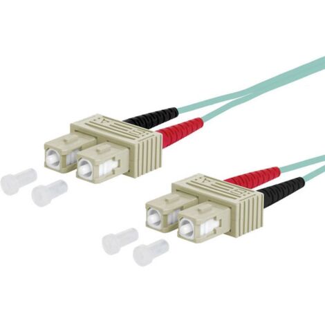 Metz Connect 151J1EOEO10E fibre optique FO Câble de raccordement 1.00 m turquoise [2x SC mâle - 2x SC mâle] 50/125 µ Multimode OM3 X018261