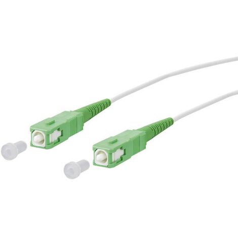 Metz Connect 151P7EAEA30E fibre optique FO Câble de raccordement 3.00 m blanc [1x SC APC mâle - 1x SC APC mâle] 9/125 µ Singlemode OS2 X018111