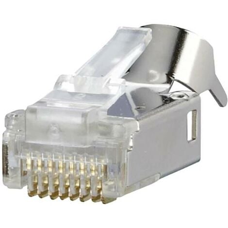 Lot de 100 fiches RJ45 tête a sertir Connecteur réseau LAN Prise Ethernet  Embout - Cdiscount Informatique