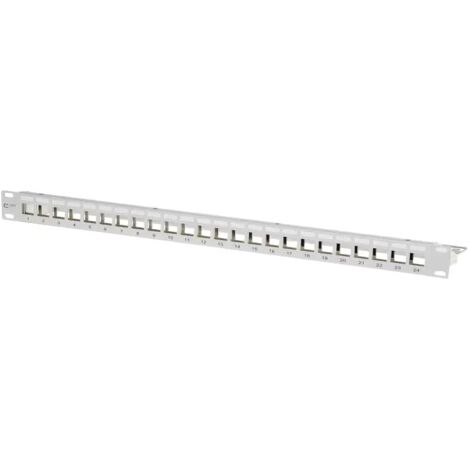 Metz Connect Keystone 19 Zoll Modulträger 1HE 24 Port grau unbestückt, geschirmt 130926-0003KE