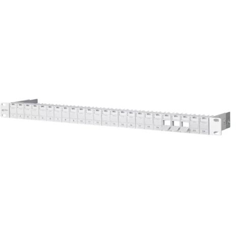 Metz Connect Keystone 19 Zoll Modulträger 1HE 24 Port lichtgrau unbestückt, geschirmt 130920-00KE