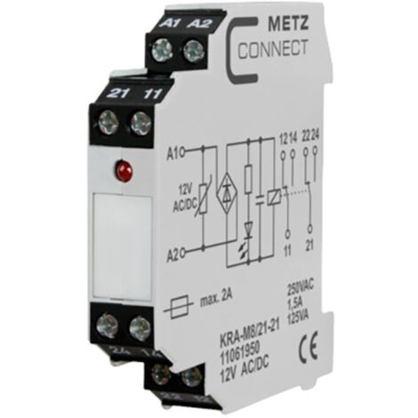 Metz Connect KRA-M8/21-21, 2 inverseurs, 12 V AC/DC, 11061950
