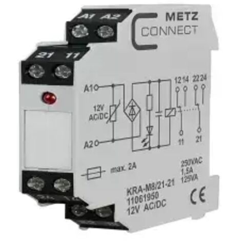 Metz Connect KRA-M8/21-21, 2 Wechsler, 12 V AC/DC, 11061950