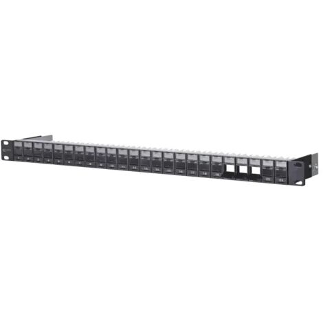 Metz Connect Modul 19 Zoll Modulträger 1HE 24 Port schwarz unbestückt, geschirmt 130920-BK-E