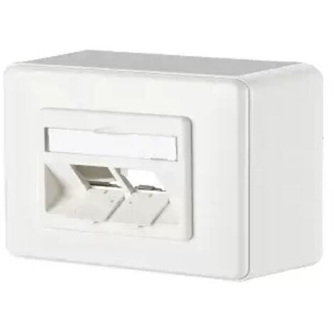 Metz Connect Modul Anschlussdose AP 2 Port unbestück reinweiß 1309150002-E