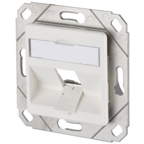 Metz Connect Prise réseau encastré insert avec plaque centrale non équipé 1 port blanc pur (RAL 9010) C151531