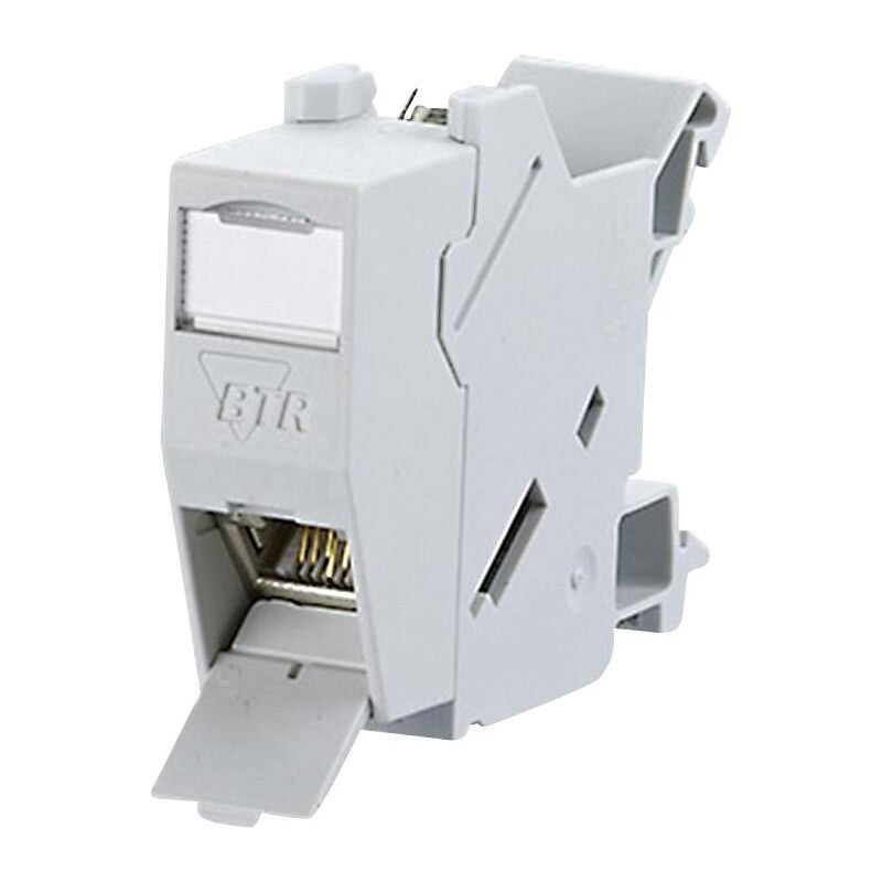 1309426003-E Prise réseau profilé cat 6 gris clair (ral 7035) R42216 - Metz Connect