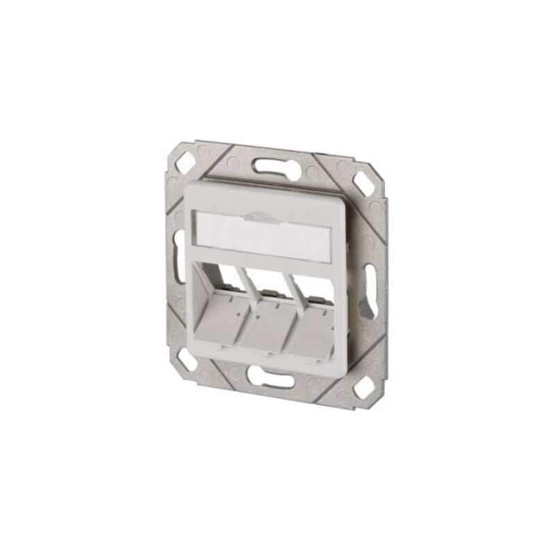 Metz Connect - prise réseau 130B20D31102KE encastré insert avec plaque centrale 3 ports blanc pur (ral 9010) 1 pc(s)