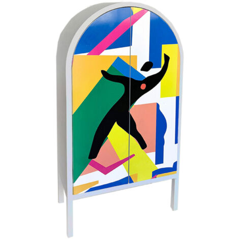 Meuble 2 portes 80x40x150 cm blanc et multicolore - LOOP