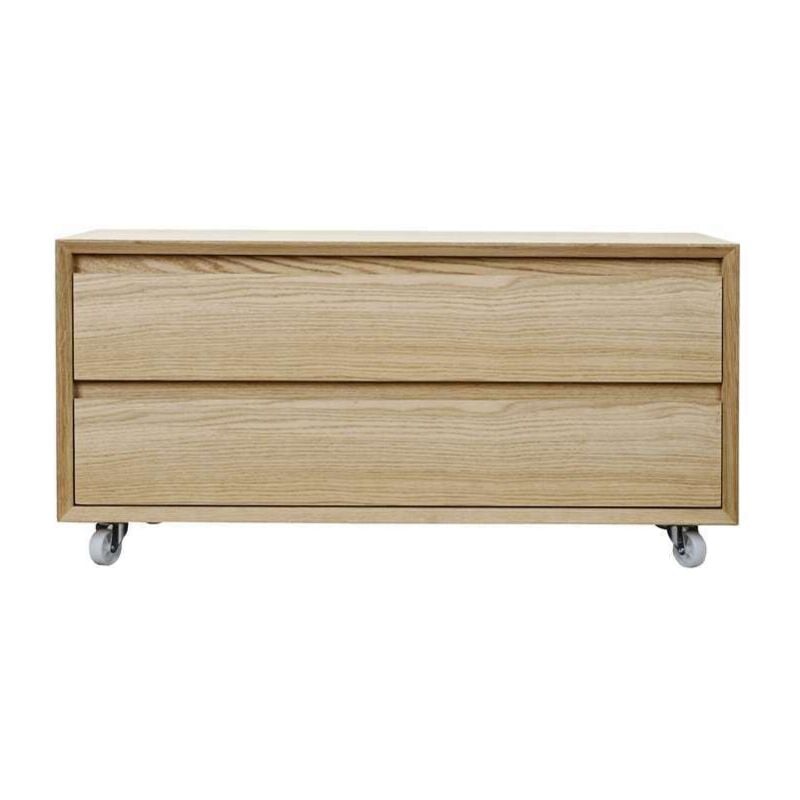 

Wilson - Mueble con 2 cajones, en roble natural, 90 cm - Léa
