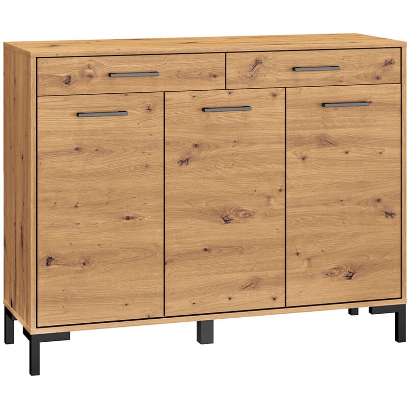 Petits-meubles - Meuble à chaussure 3 portes 2 tiroirs Liora Bois
