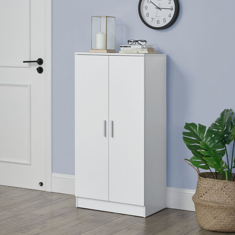 [en.casa] - Meuble à Chaussure avec 7 Surfaces de Stockage 108 x 55 x 35 cm Effet Blanc