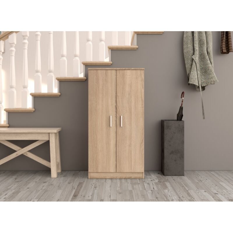 Tagère à chaussures 108 cm chêne clair avec deux portes - Russia