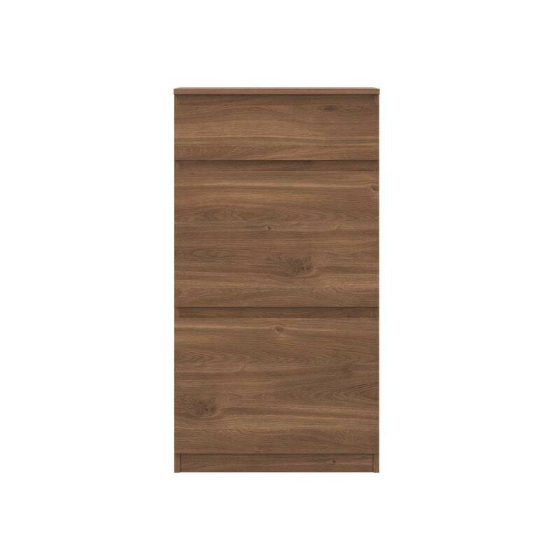 Meuble à chaussures 2 abattants 1 tiroir Bois marron - qiz - l 60 x l 30 x h 113 cm