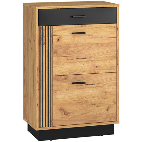 Meuble à chaussures 2 portes 1 tiroir Nilo Bois