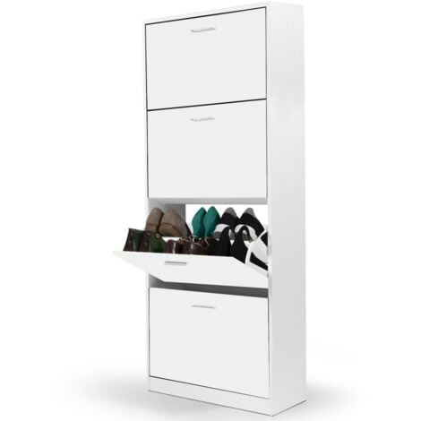 Meuble à chaussures 24 paires KLARK 4 portes blanc