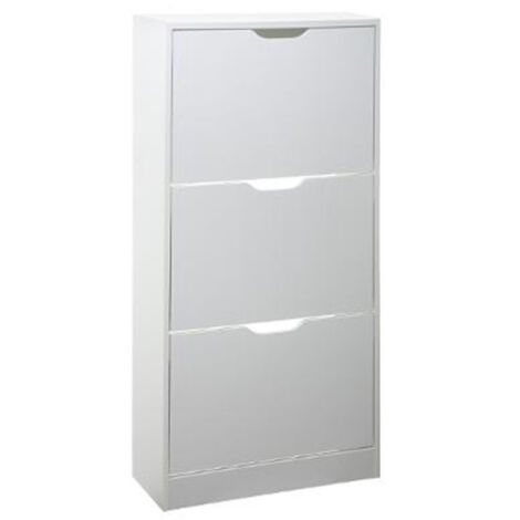 Meuble à Chaussures 3 Compartiments "Mylan" 115cm Blanc