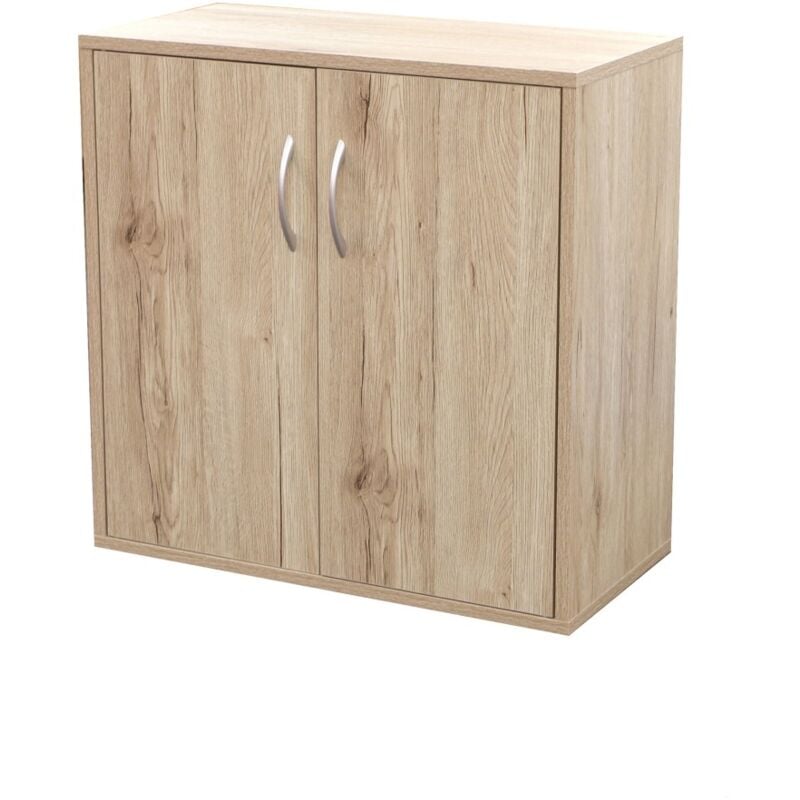 Meuble à chaussures 3 étagères avec 2 portes – 60x30xH60 cm, coloris chêne sonoma – Collection SONORIA