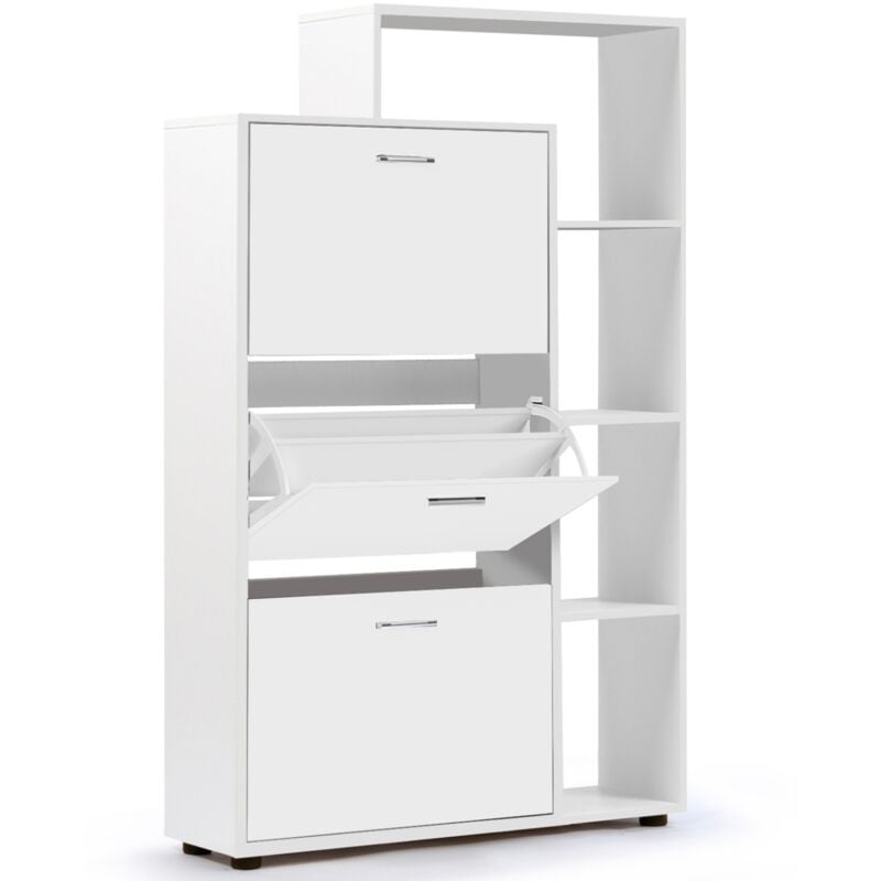 Idmarket - Meuble à chaussures 18 paires klark 3 portes avec étagère blanc