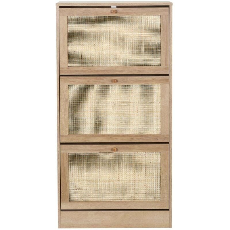 Meuble à chaussures 3 portes Bali en cannage