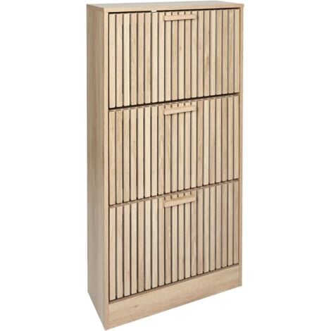 THE HOME DECO FACTORY Meuble A Chaussure 3 Portes Klaus